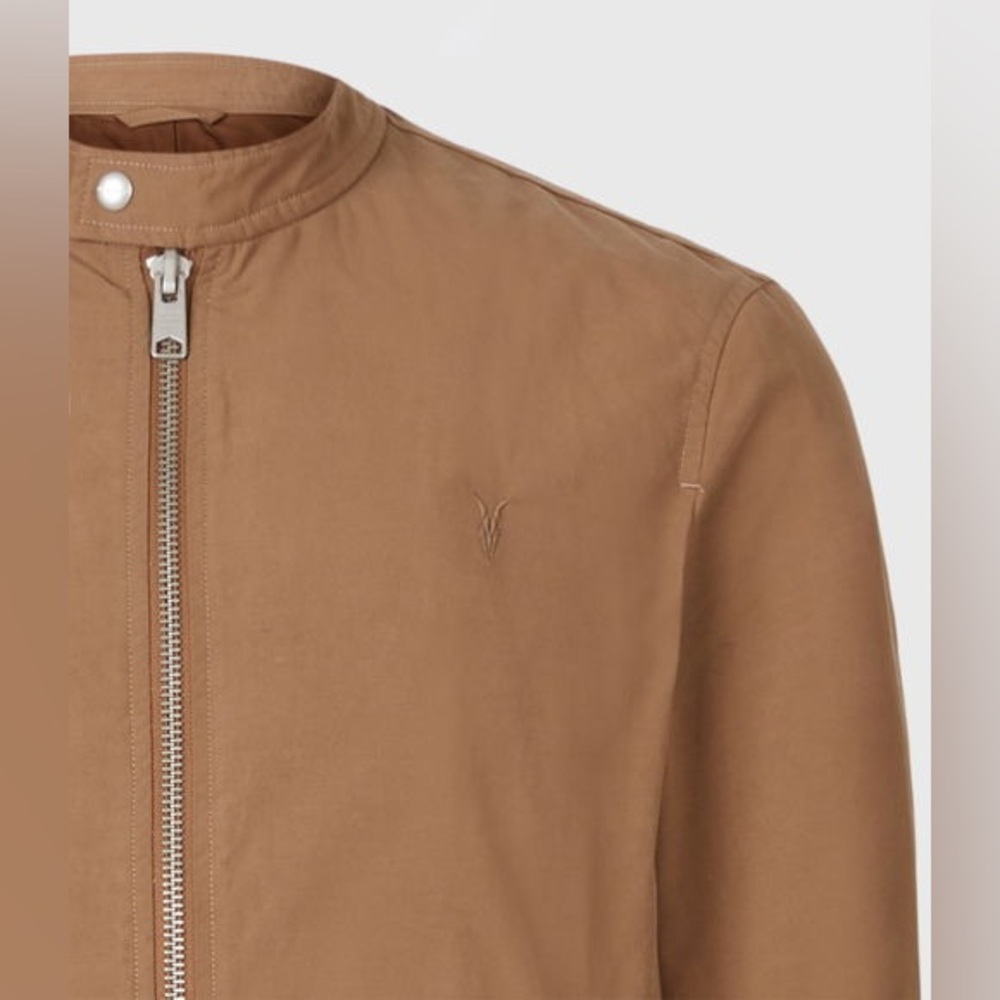 AllSaints Atik Cotton Blend Jacket in Sand Size Small. - Picture 12 of 14